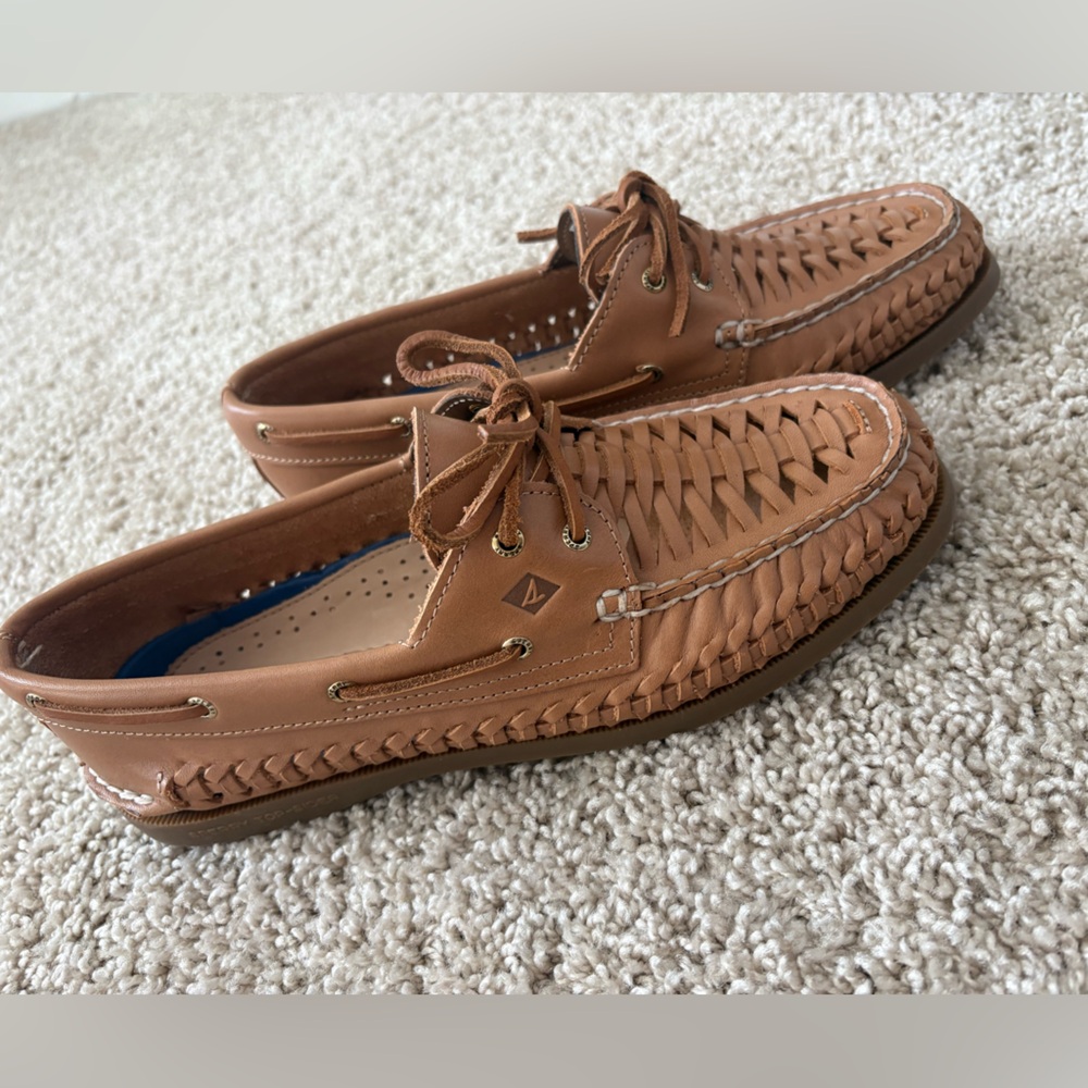 NEW Sperry Woven Leather Boat Shoe